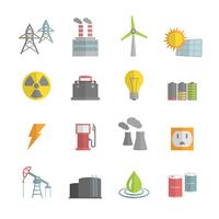 Energie Power Flat Icons Set