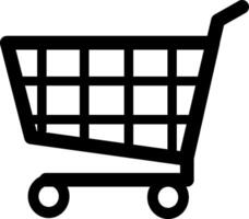 zwart en wit boodschappen doen mand icoon supermarkt trolley vector