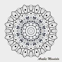 creatief zwart wit bloemen Arabisch mandala achtergrond sjabloon vector