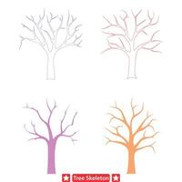 aderen van de aarde biologisch boom skelet ontwerpen vector