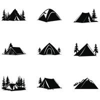 in de wild expeditie klaar tent ontwerpen voor exploratie vector