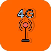 4g gevulde oranje achtergrond icoon vector