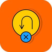 Nee u beurt gevulde oranje achtergrond icoon vector