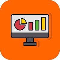 dashboard gevulde oranje achtergrond icoon vector