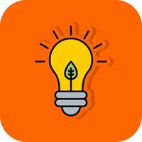 eco lamp gevulde oranje achtergrond icoon vector