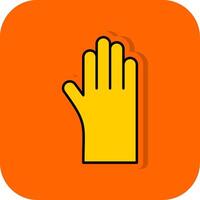schoonmaak handschoenen gevulde oranje achtergrond icoon vector
