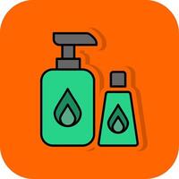 schoonmaak producten gevulde oranje achtergrond icoon vector