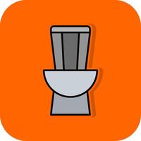 toilet gevulde oranje achtergrond icoon vector