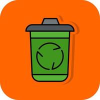 recycle bak gevulde oranje achtergrond icoon vector