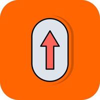 rol omhoog gevulde oranje achtergrond icoon vector