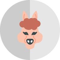 alpaca vlak schaal icoon vector