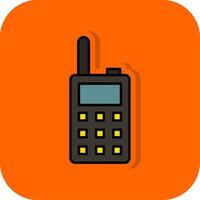 walkie talkie gevulde oranje achtergrond icoon vector