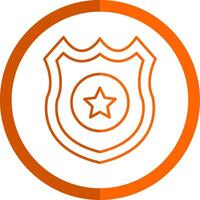 Politie insigne lijn oranje cirkel icoon vector