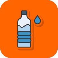 water fles gevulde oranje achtergrond icoon vector