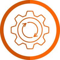 herstel lijn oranje cirkel icoon vector