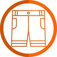 shorts lijn oranje cirkel icoon vector