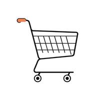 tekenfilm boodschappen doen kar icoon klem kunst 2d illustratie vector