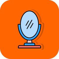 spiegel gevulde oranje achtergrond icoon vector