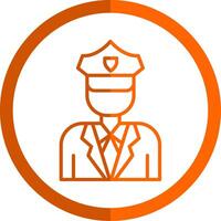 Politie lijn oranje cirkel icoon vector