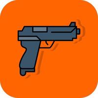 geweer gevulde oranje achtergrond icoon vector