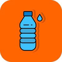 water fles gevulde oranje achtergrond icoon vector