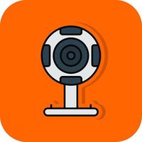 webcam gevulde oranje achtergrond icoon vector