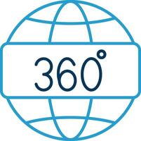 360 visie lijn blauw twee kleur icoon vector