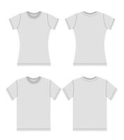 voorkant en terug visie van een mannen en Dames s t-shirt. blanco t-shirt sjabloon. voorkant en terug mockup vector