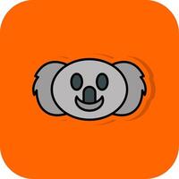 koala gevulde oranje achtergrond icoon vector