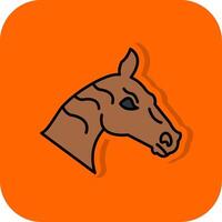 paard gevulde oranje achtergrond icoon vector