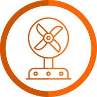 ventilator lijn oranje cirkel icoon vector