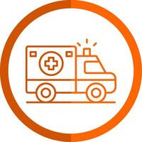 ambulance lijn oranje cirkel icoon vector