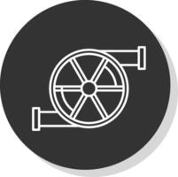 turbo lijn grijs cirkel icoon vector