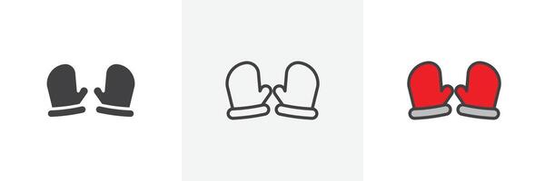 handschoenen icoon reeks vector