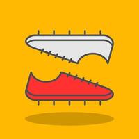voetbal laarzen gevulde schaduw icoon vector