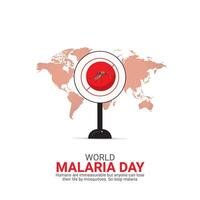 wereld malaria dag. wereld malaria dag, april 25, creatief advertenties ontwerp, , 3d illustratie vector