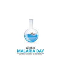 wereld malaria dag. wereld malaria dag, april 25, creatief advertenties ontwerp, , 3d illustratie vector