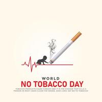 wereld geen tabak dag. wereld geen tabak dag creatief advertenties ontwerp mei 31. , 3d illustratie vector