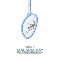 wereld malaria dag. wereld malaria dag, april 25, creatief advertenties ontwerp, , 3d illustratie vector