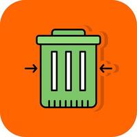 verspilling vermindering gevulde oranje achtergrond icoon vector