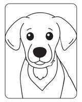 schattig hond kleur Pagina's voor kinderen, hond illustratie, hond zwart en wit vector