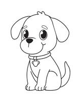 schattig hond kleur Pagina's, hond zwart en wit illustratie vector
