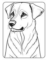 schattig hond kleur Pagina's voor kinderen, hond illustratie, hond zwart en wit vector