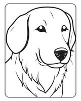 schattig hond kleur Pagina's voor kinderen, hond illustratie, hond zwart en wit vector