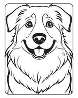 schattig hond kleur Pagina's voor kinderen, hond illustratie, hond zwart en wit vector