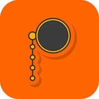 monocle gevulde oranje achtergrond icoon vector