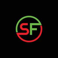 sf brief eerste logo ontwerp vector