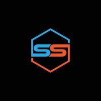 ss brief eerste logo ontwerp vector