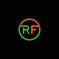 rf of vanaf brief eerste logo ontwerp, vector