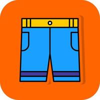 shorts gevulde oranje achtergrond icoon vector